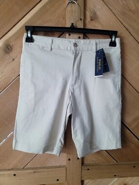 Ralph Lauren Cream Flat Front Chino Shorts